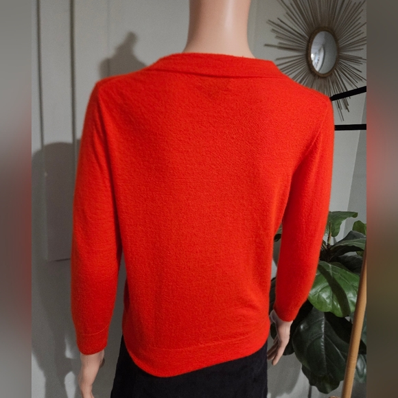 J.Crew Italian-Spun Cashmere Tie-Neck Sweater — Classic Red. Size Medium - Picture 16 of 16